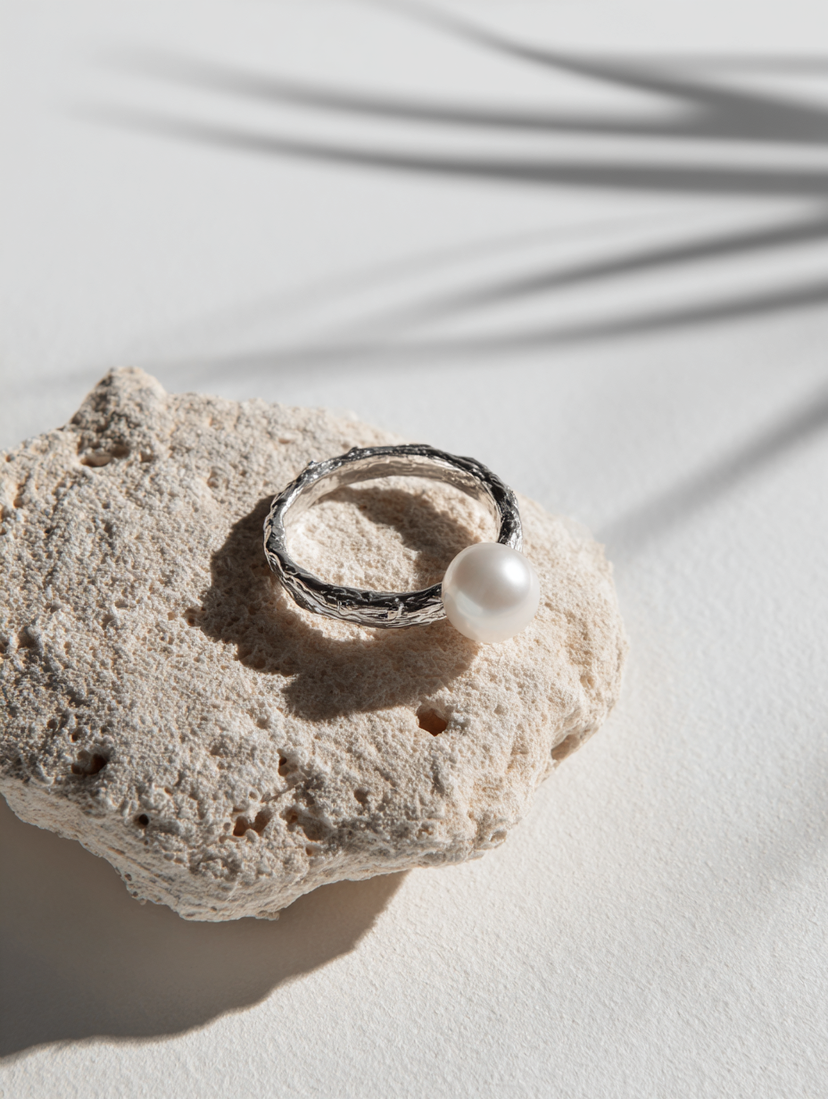 Sterling Silver Pearl Solitaire Ring
