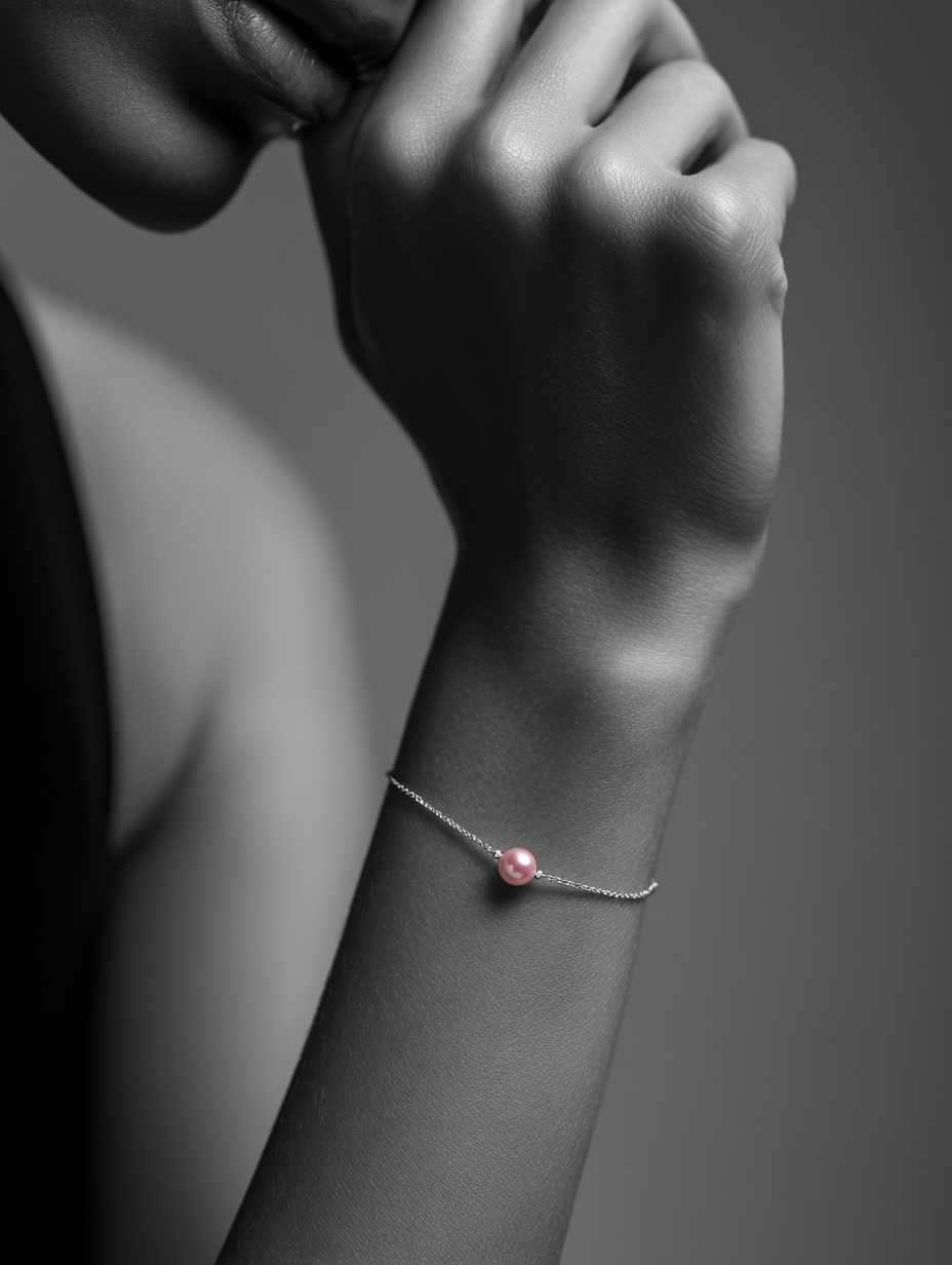 Pink Pearl Solitaire Bracelet
