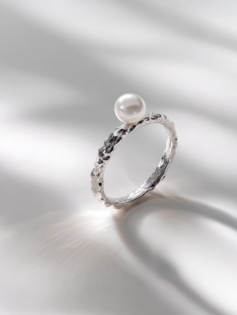 Sterling Silver Pearl Solitaire Ring