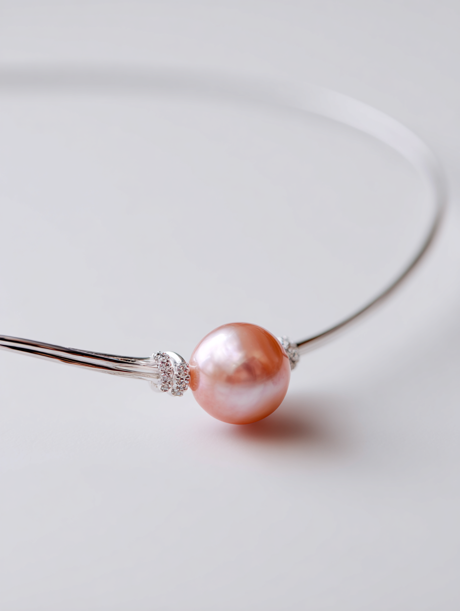 Pink Pearl and Diamond Accent Choker